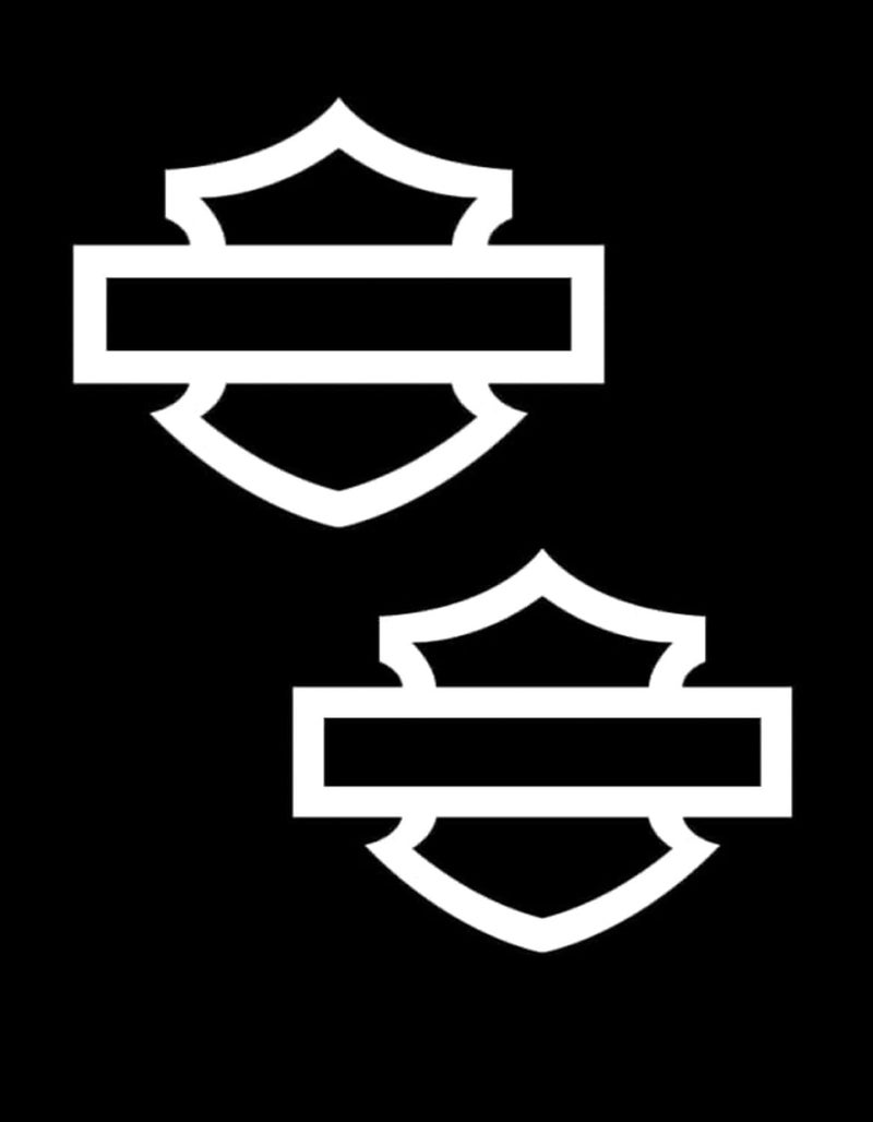 f&b decals Motorcycle bar and Shield Design Vinyl Decal #2 Pieces Moto HD Club 5"x4" (White) - Image 1